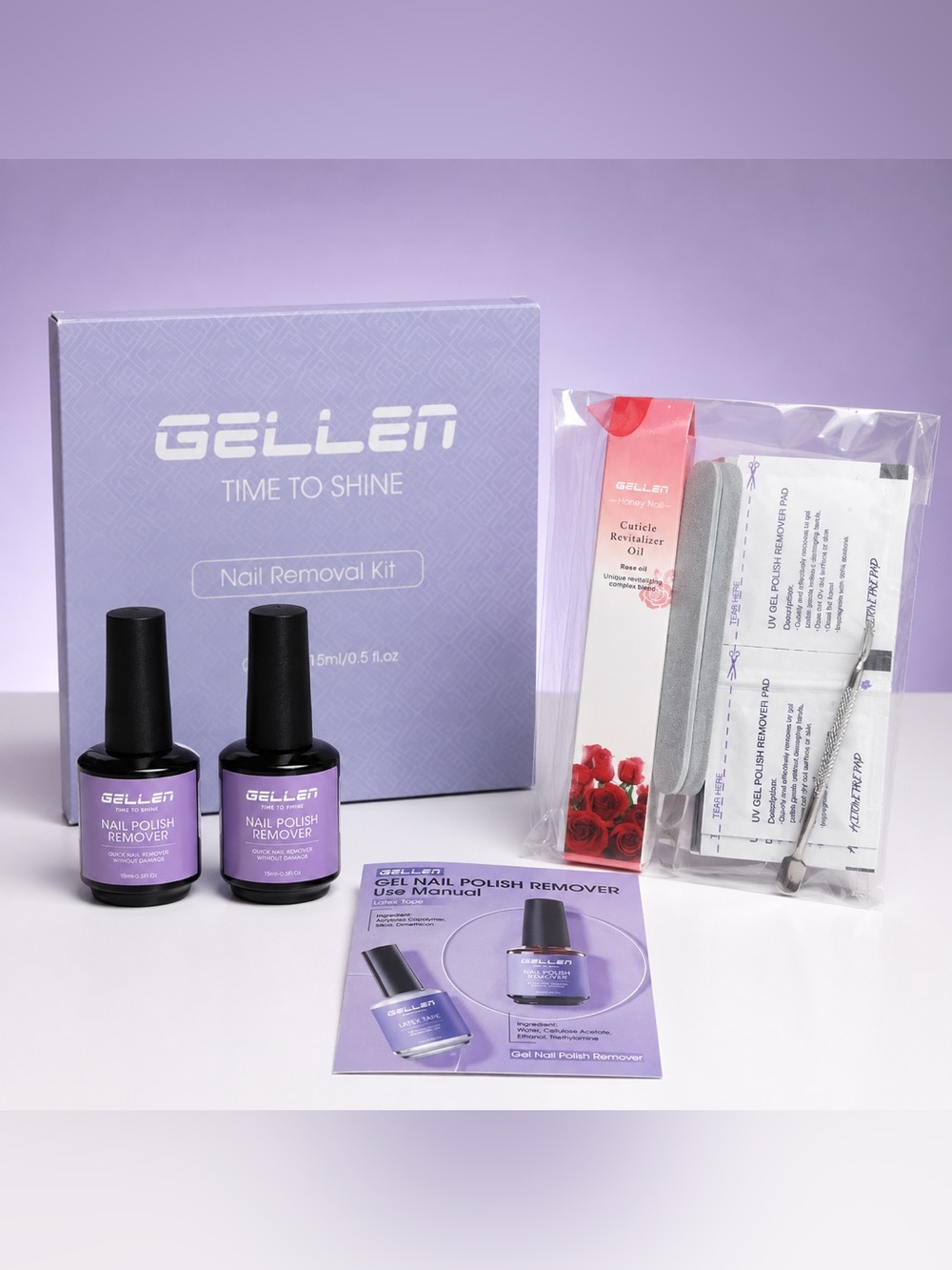 Gellen Time to shine Gel Nail Removal Kit NEW IN BOX